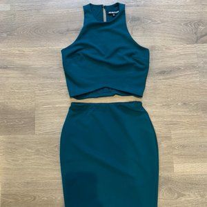 Mixology Green Skirt & Crop Top Set